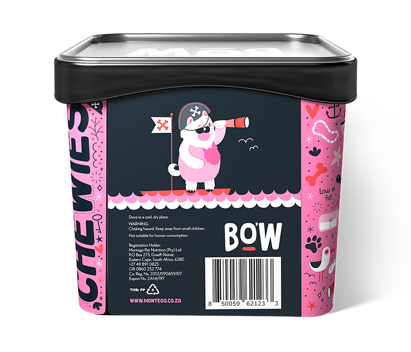 Bags O' Wags Chewies:  Bacon Flavored Hearts