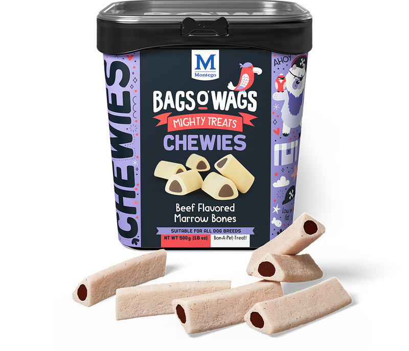 Bags O' Wags Chewies:  Beef Flavored Marrow Bones