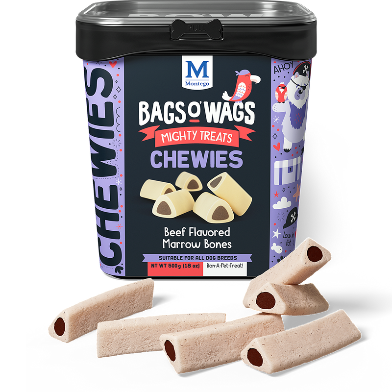 Bags O' Wags Chewies:  Beef Flavored Marrow Bones