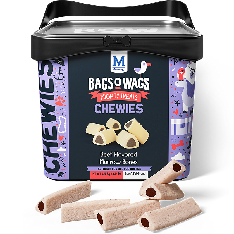 Bags O' Wags Chewies:  Beef Flavored Marrow Bones