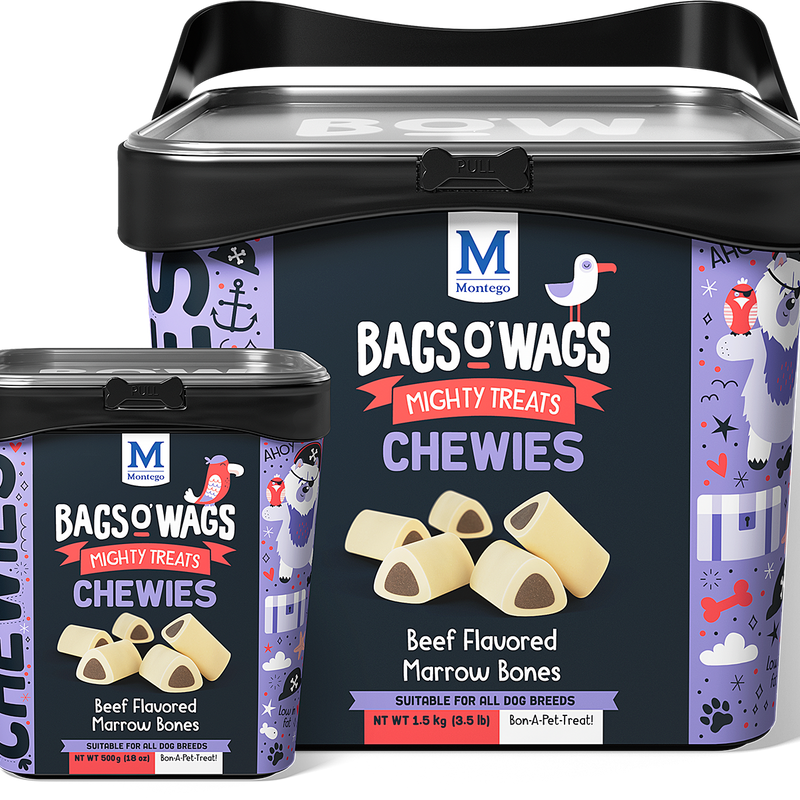 Bags O' Wags Chewies:  Beef Flavored Marrow Bones