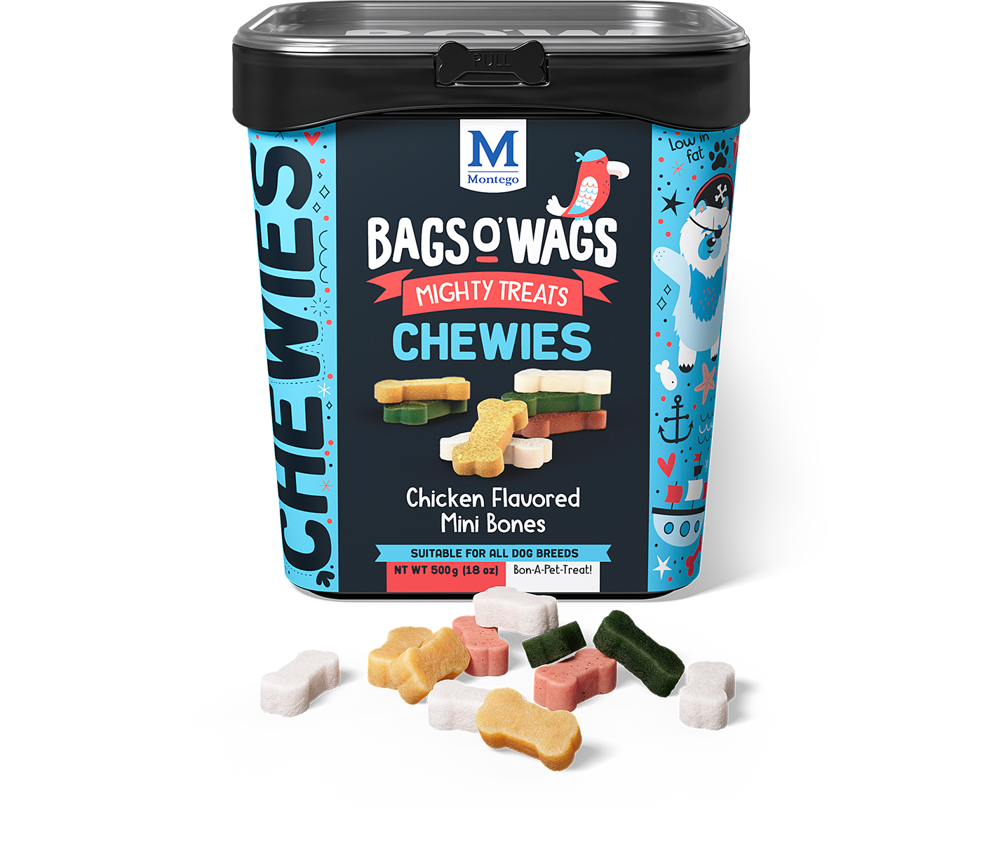 Bags O' Wags | Chewies Chicken Flavor Mini Bones – Montego Pet